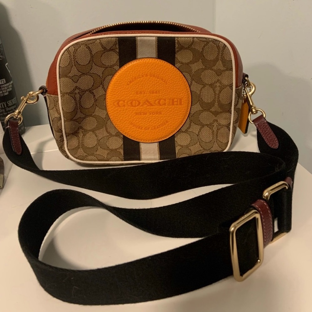 Coach Signature Crossbody Bag - Brown and Orange